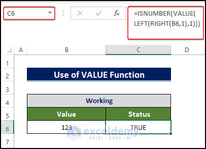 Use VALUE Function to Convert to Number Format to resolve isnumber not working in excel