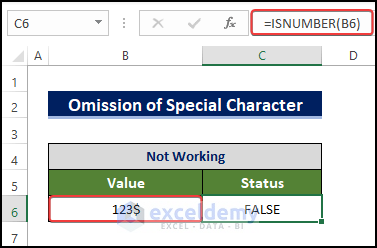 due to a special character, ISNUMBER not working.