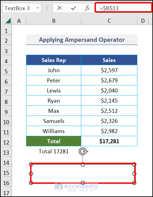 Link TextBox to Multiple Cells in Excel
