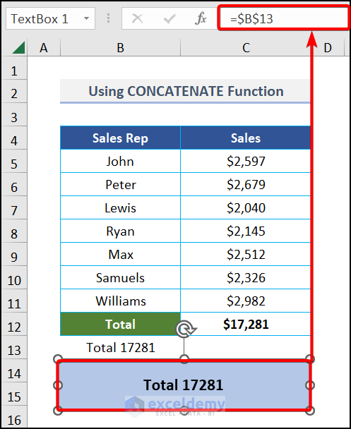 Link Text Box to Multiple Cells in Excel