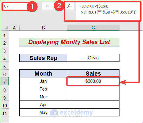 Employ Array Form of LOOKUP Function in Excel