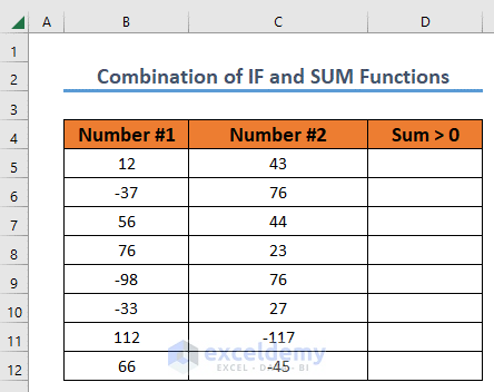 Combination of IF and SUM