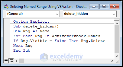 VBA code to Eliminate Hidden Named Range