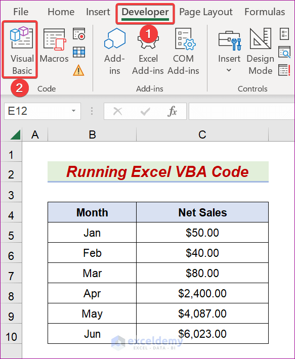 Run Excel VBA Code to Change Axis to Log Ratio in Excel