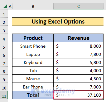 using excel options to show how to turn on auto calculate in excel
