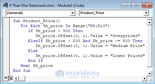 Code to Comment on the Product Price