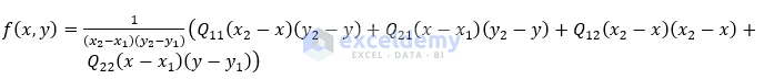  Formula For Bilinear Interpolation in Excel 