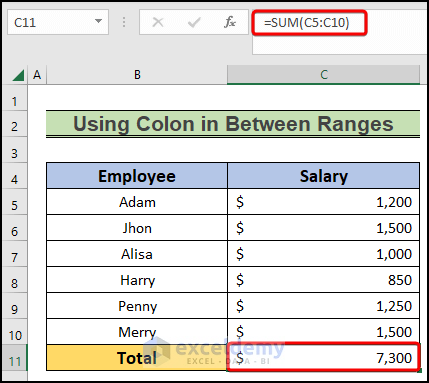 null error in excel from missing colon in formulas 