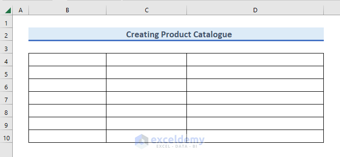 product catalogue in excel