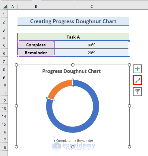 Selection of Blue Bar to Change Chart Style in Excel