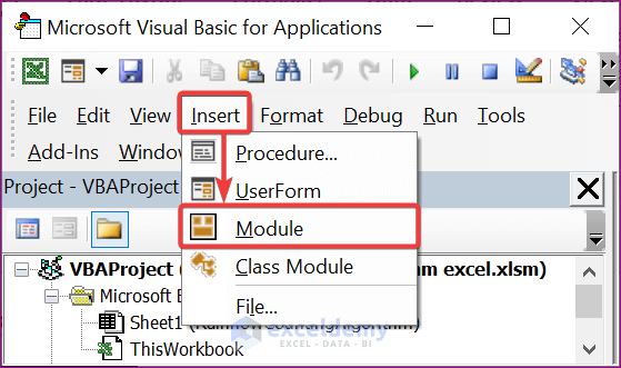 Open Visual Basic for Applications Window to Build Rainflow Algorithm in Excel