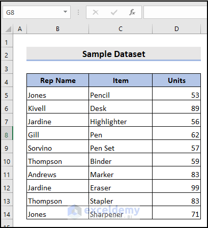 sample dataset to Vlookup Values for Multiple Matches With VBA