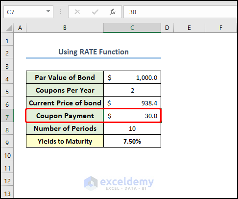 Showing coupon payment row