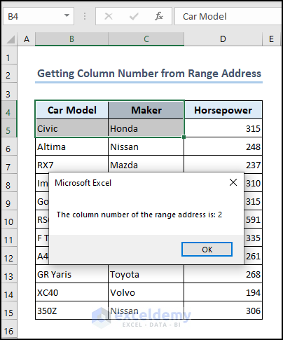 MsgBox showing the column number of the range address
