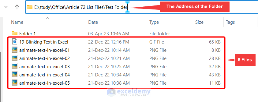 The Folder where the File List will be Made