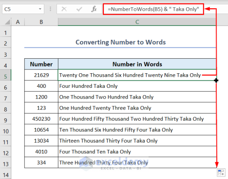 converting numbers to words