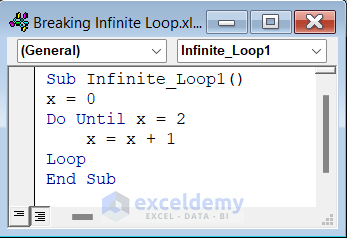 Excel VBA to Break Infinite Loop