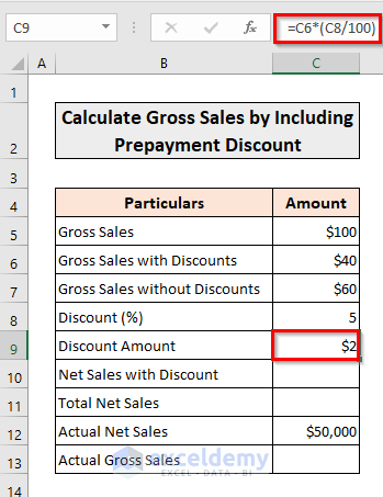 Converting Discount Percentage into Actual Discount Amount