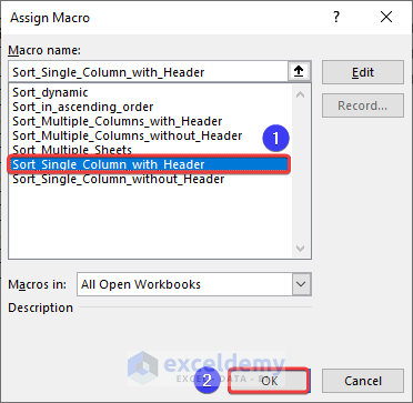 Assigning saved macro for the created button