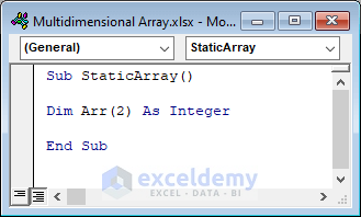 Static array example