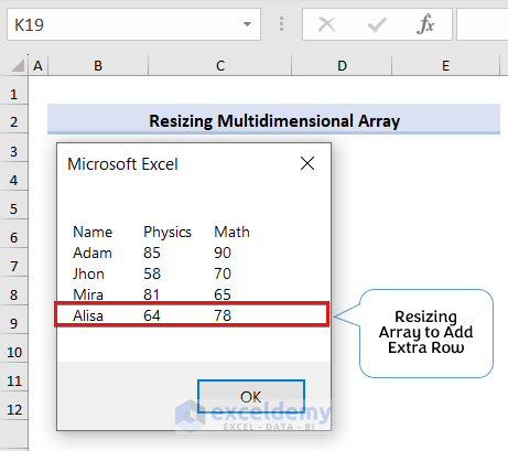 Resizing Array and Showing in MsgBox