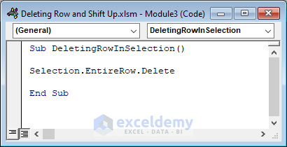 Code to delete entire rows from any selection range