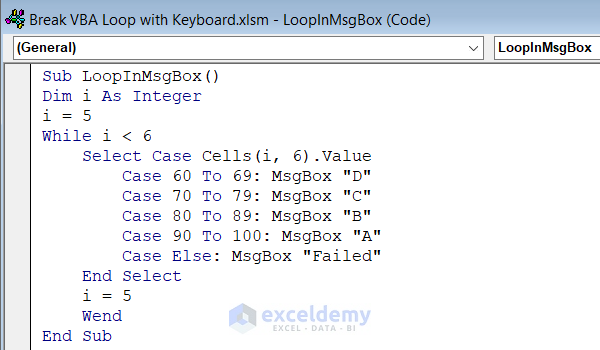 VBA Code to Run Infinite Loop in MsgBox
