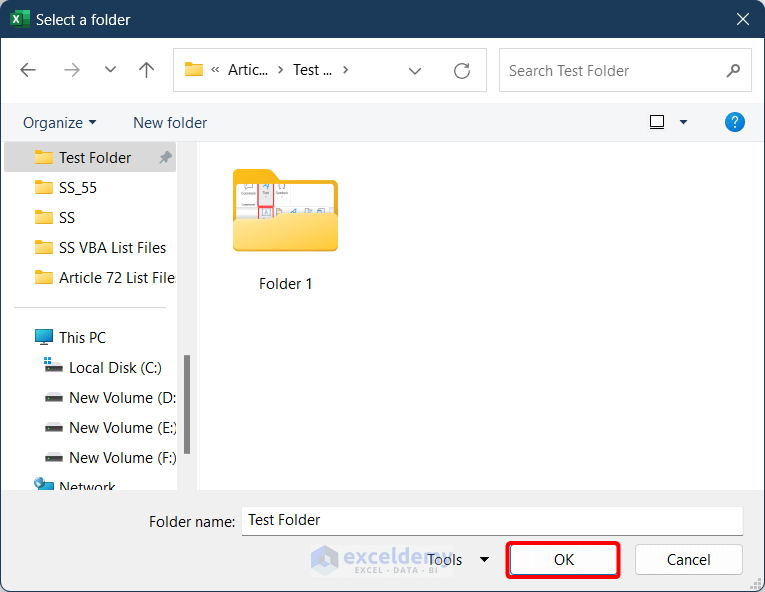 Choosing Folder for listing Files on Immediate Window