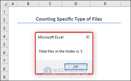 Overview of counting specific type of files
