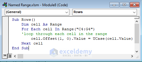 VBA Code to  Loop Through Rows in Range