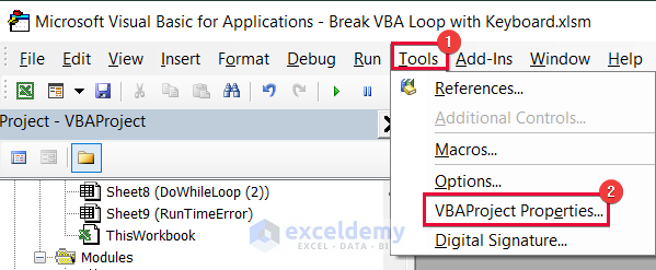 Exploring VBA Project Properties from Tools Tab