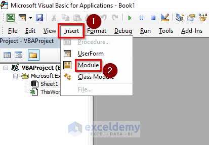 Inserting Module Inside the Visual Basic Window