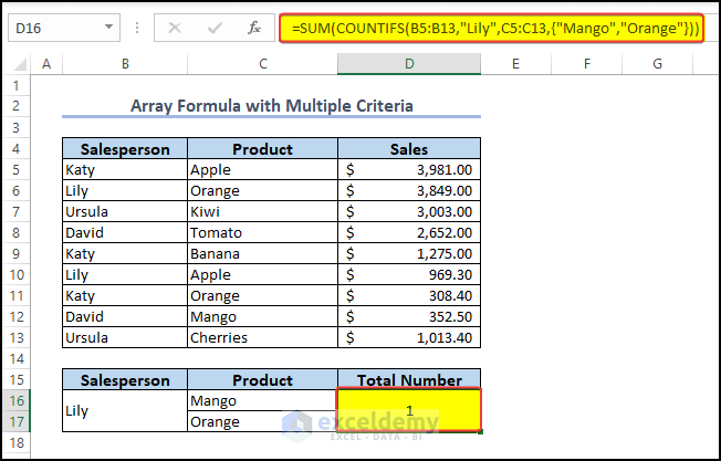  output showing the count of number that obey the criteria