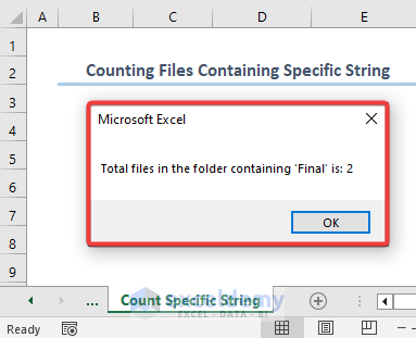 Final result counting files containing a specific string