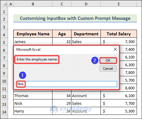 Lookup Box Excel VBA Custom Input Box: 7 Examples - ExcelDemy