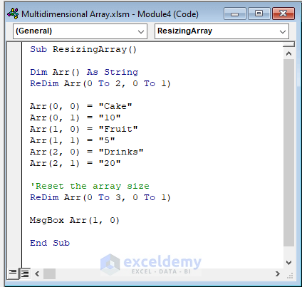 Resize array with ReDim statement in VBA