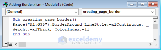 VBA Code for Adding page Break