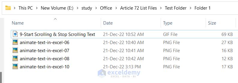Files in Sub Folder