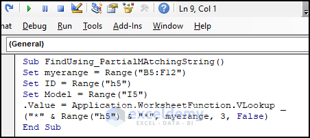 Code to Find String With Partial Match in VBA