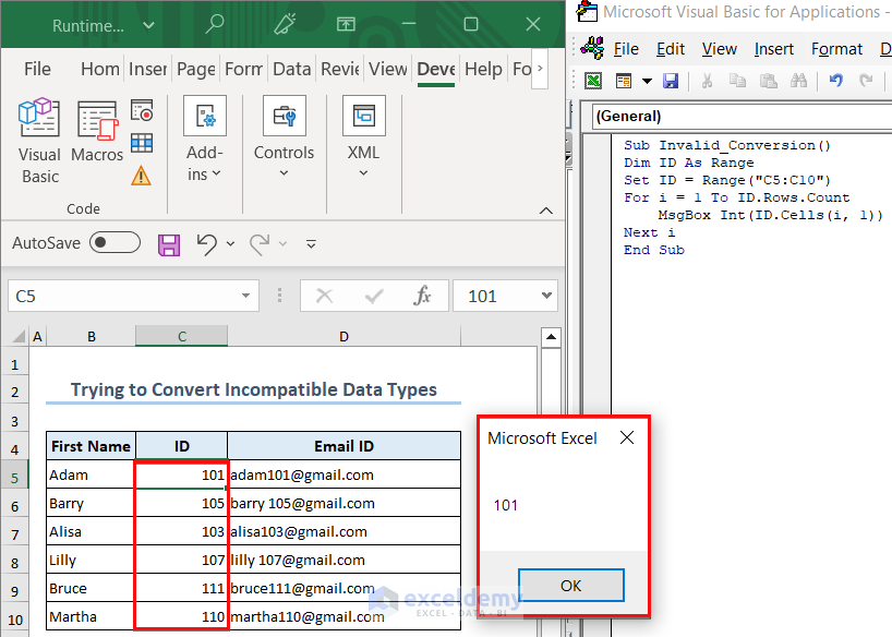 Converting Compatible Data Type to solve runtime error 13 type mismatch in vba