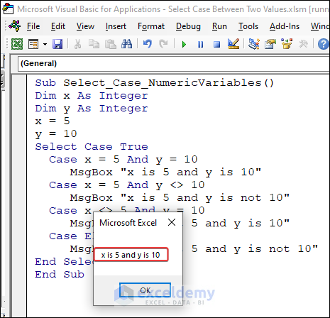 Output of Multiple Numeric Values Select Case