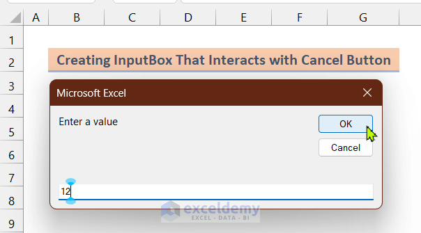 Inserting a Value in An InputBox
