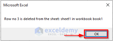Output of How to Delete Row in Another Workbook with Excel VBA