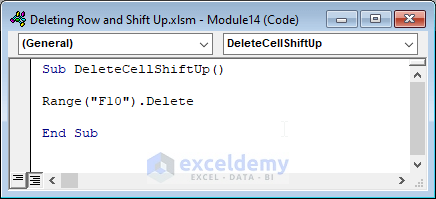 VBA code to delete specific cell