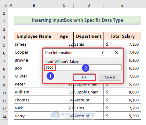 Insertion of numeric value to search from the dataset