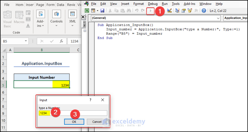 Application.InputBox with a Number in Excel VBA