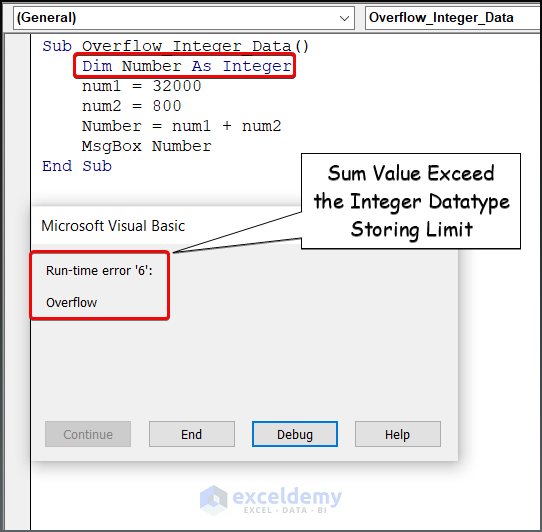 How to Solve Overflow Error in VBA (4 Easy Methods) - ExcelDemy