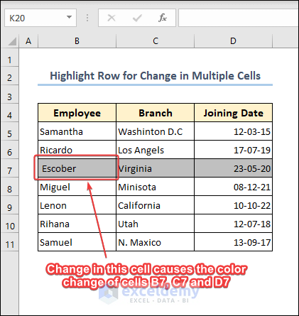 How to Use the Excel VBA Target Range - 4 Examples