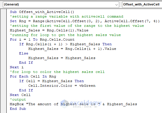 VBA Code of Offset Function in a Loop with ActiveCell