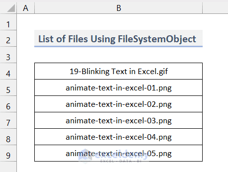 How to Use Excel VBA to List Files in a Folder - 4 Methods